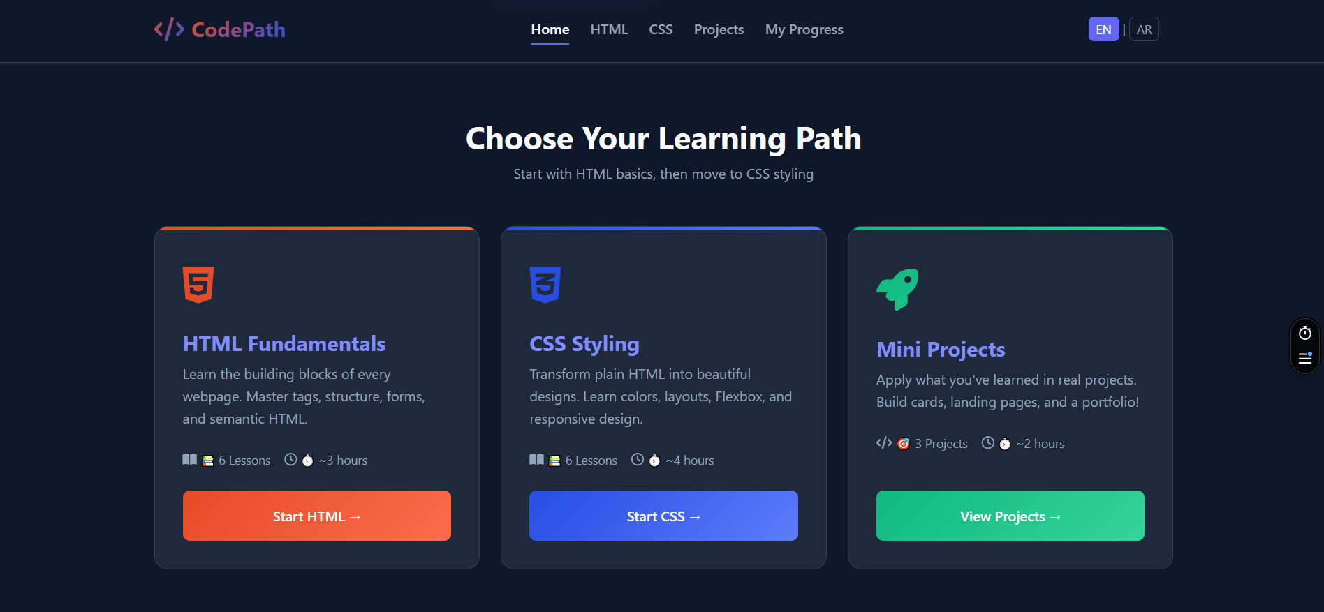 CodePath - HTML & CSS Learning Platform