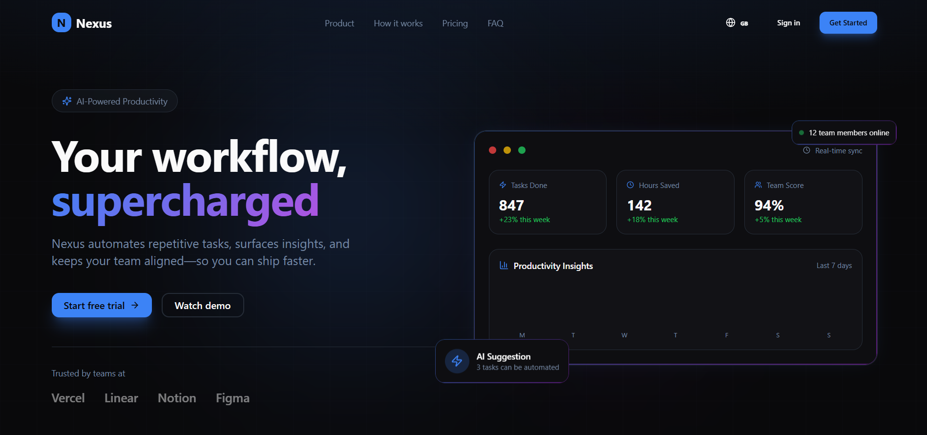 Nexus - Bilingual SaaS Landing Page